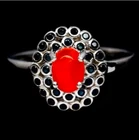 SHOLA genuine natural fire opal ring size 18.25 sterling silver R688