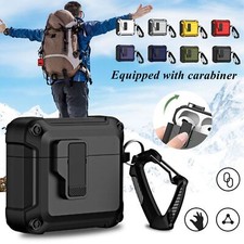 For Airpods 4/3/2/1 Pro 1/2 Secure Lock Full Body Shockproof Cover Carabiner