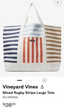 Vineyard Vines Large Mixed Rugby Stripe Tote Bag