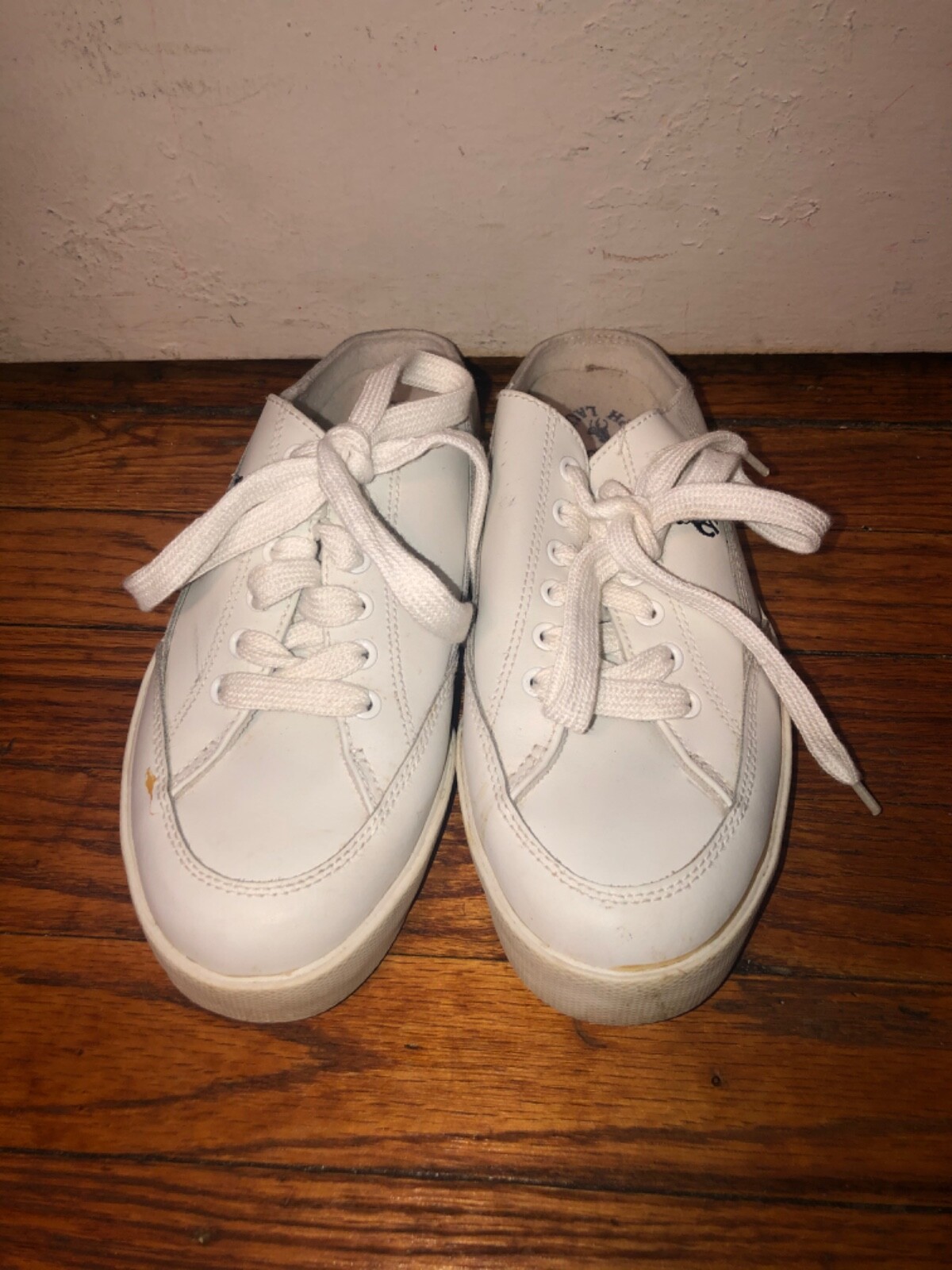 Polo vintage by Ralph Lauren bianca con logo pony sneaker mules donna 8 5B