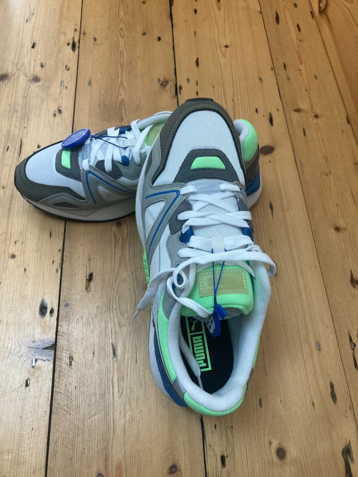 Scarpe da ginnastica nuove con etichette Puma Select Mirage Mox Elecro Green taglia 9 5 EU 44