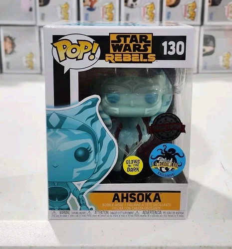Funko Pop Star Wars Rebels Ahsoka Glow LACC Exclusive # 130 With Protector