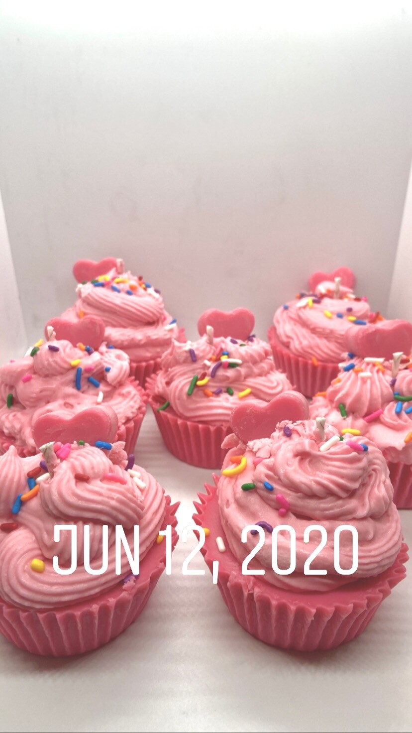 Strawberry Scented Soy Cupcake Candles For Sale Online