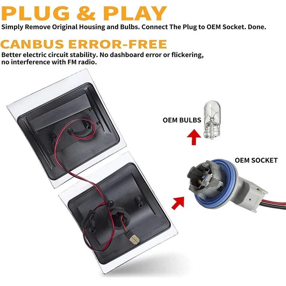 Clear Lens LED Front Corner Side Marker Light For 94-98 Chevy C/K 1500 2500 3500 Foto 3 de 4