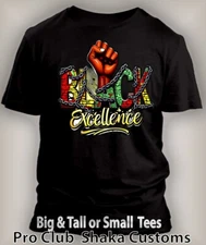Black Excellence Mens Tee Shirt Graphic Big Tall Sm Black History Junteenth T
