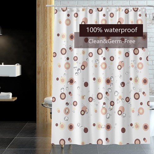 Shower Curtain Liner PEVA Shower Curtain with Rustproof Metal Coffee Circle - Picture 3 of 3