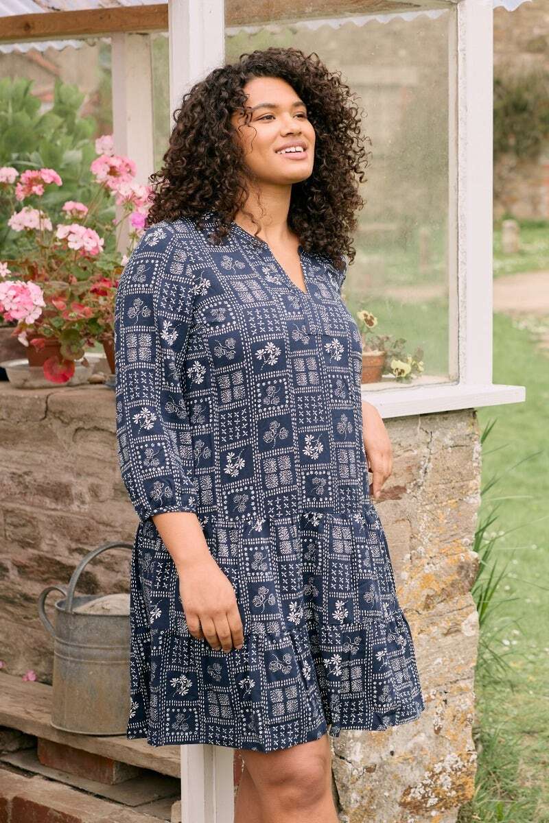 Seasalt Women's Dress navy Proctor Tiered Dress Regular Stitched