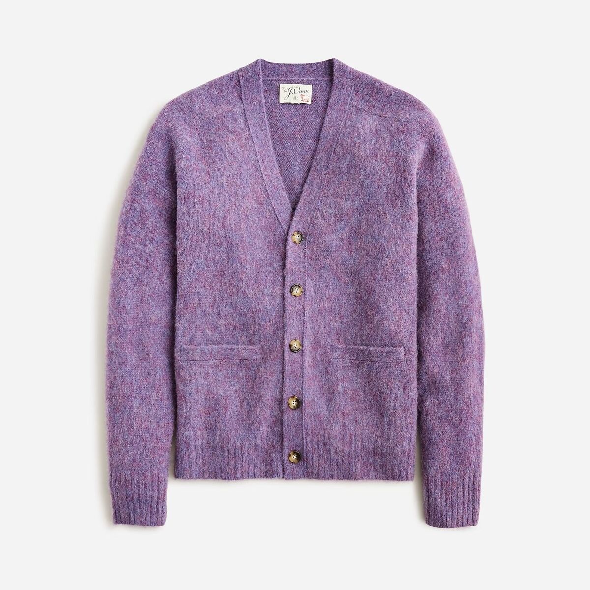 J. CREW Men's Brushed Wool V-neck Cardigan Sweater Heather J. CREW Men's Brushed Wool V-neck Cardigan Sweater Heather