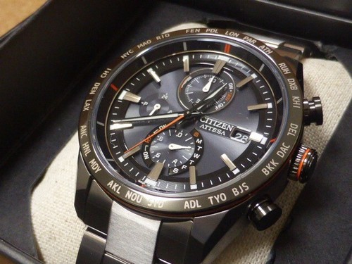 CITIZEN Attesa Eco-Drive AT8189-61E Solar Radio Men Watch Titanium New in Box - Picture 10 of 10