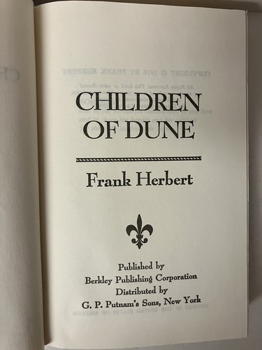 Children of Dune by Frank Herbert 1976 BCE HC/DJ First BC Printing GOOD - Picture 9 of 16