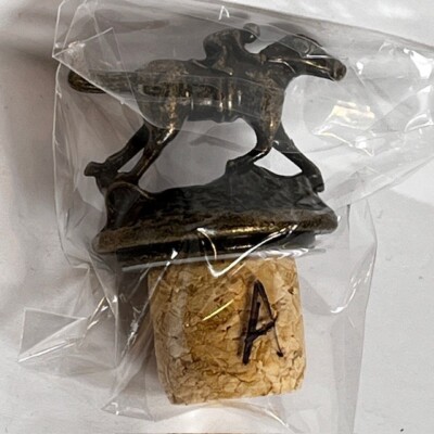 Blanton s Bourbon Whiskey Cork Bottle Stopper Race Horse Jockey Letter  A 