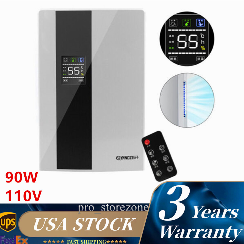 Dehumidifier Air Dryer for Home Basement Bedroom Intelligent Drain Hose 90W 110V-image