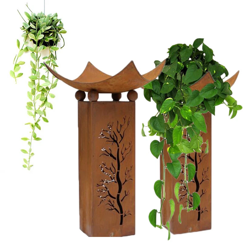 Large Rust Bird Bath Feeder Rustic DESIGN Tall Fire Pit Garden Ornaments AU - image 4 of 4