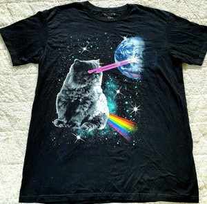 cat laser eyes t shirt