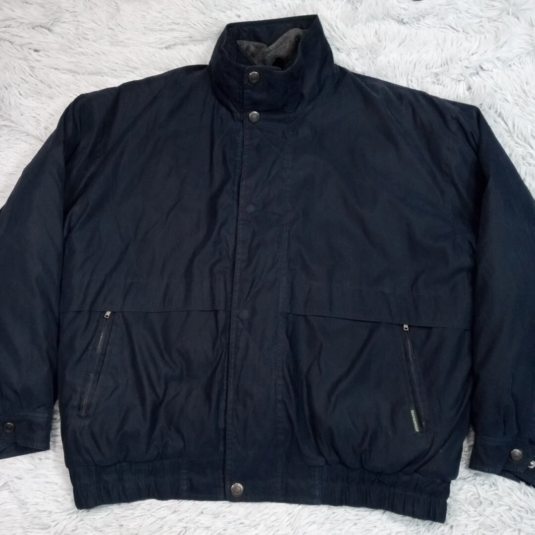 VETEMENTS Giacca impermeabile uomo XL blu cappuccio impacchettabile cappotto tasche caldo accogliente Gorpcore