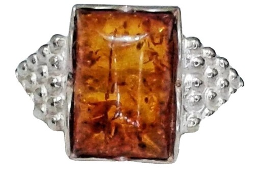 Anillo de plata de ley con ámbar del Báltico, unisex - Imagen 2 de 4