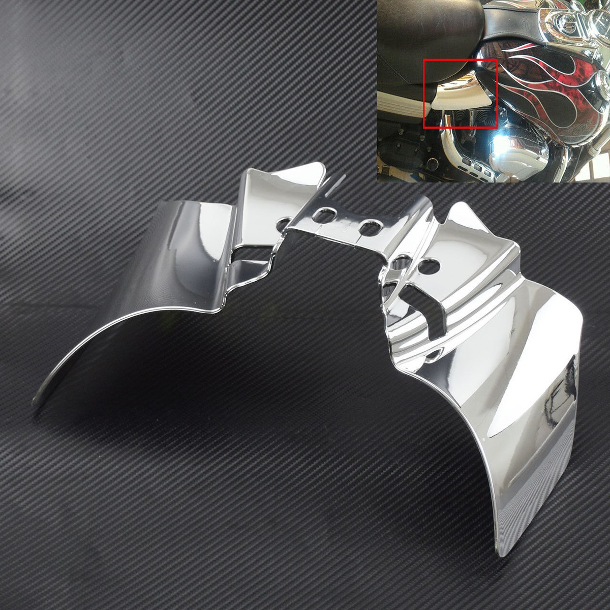 Chrome ABS Reflective Saddle Heat Air Deflector Fits For Harley Dyna 1999-2017 Chrome ABS Reflective Saddle Heat Air Deflector Fits For Harley Dyna 1999-2017