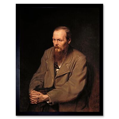 Gemälde Portrait Perow Autor Fjodor Dostojewski 12 x 16 Zoll gerahmter Kunstdruck