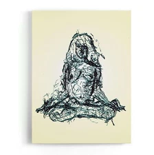 Meditation In Nude Framed Canvas Stretched Ready to Hang 50x40 Home decor Gift.