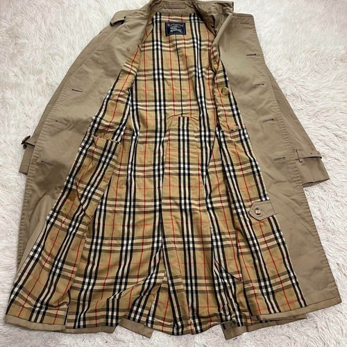 Gabardina doble Burberry abrigo de primavera a cuadros Nova largo talla 48 beige - Imagen 3 de 14
