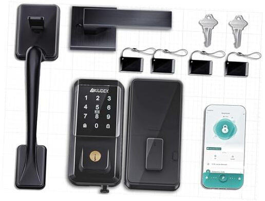 Smart Keyless Deadbolt Lock Set with N-in-1 Entry and 4*IC for Front Door