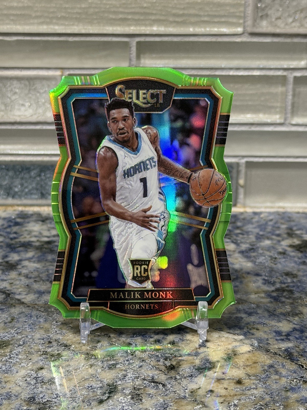 2017 Select Malik Monk RC Premier Level Neon Green Die Cut Prizm Rookie /65 SSP