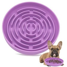 Slow Feeder Dog Bowls, Interactive Silicone Dog Feeding Bowls for Dogs & Purple