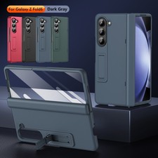 Hinge Stand Glass Screen Protector Case For Samsung Galaxy Z Fold 6 Z Fold 5 4 3