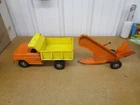vintage TONKA 1964 Dump truck Sandloader set pressed steel toy orange yellow