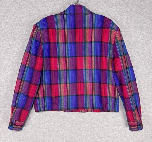 Vintage Pendleton Suit Women Size 14 (M) Wool Purple Plaid Skirt Blazer 70s READ - Picture 3 of 24