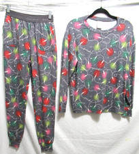 Pink By Victoria's Secret S/XS Multicolor Holiday Lights Pajama Lounge Set
