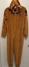 Scooby-Doo Costume Hooded Plush Jumpsuit w/Tail Halloween Cosplay Unisex XL EUC