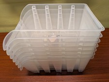 7 STORE HOUSE LARGE CLEAR STACKING BINS STORAGE ORGANIZATION KIDS TOYS HANGING
