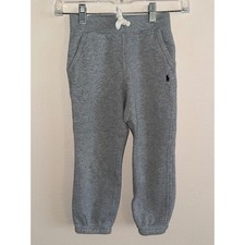 Polo Ralph Lauren Kids Heather Gray Jogger Sweatpants 6 Navy Pony Drawstring
