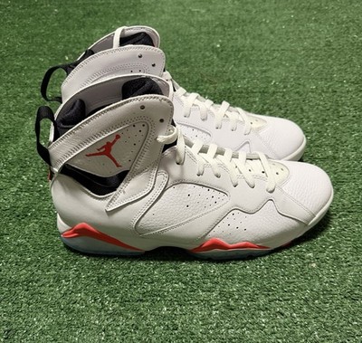 Air Jordan 7 Retro Mens 11.5 White Infrared Retro Sneakers CU9307-160 B-Grade