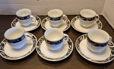 Vintage Realty Demitasse Tea cup and saucer, set of 6 Floral Pattern with gold