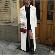 Lambskin Soft Casual New Women's Leather Trench Coat Fit Genuine White Handmade