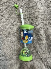 Mickey Mouse Cup With Straw And Floating Mickey Mouse On Bottom Of Cup