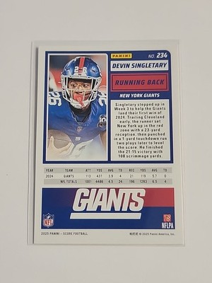 2025 Panini Score A Treat - #234 Devin Singletary NY Giants