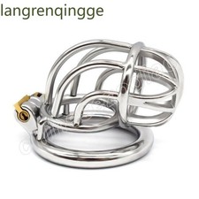 New Design Stainless Steel Male Chastity Cage Device Lock Ring Belt Constraint