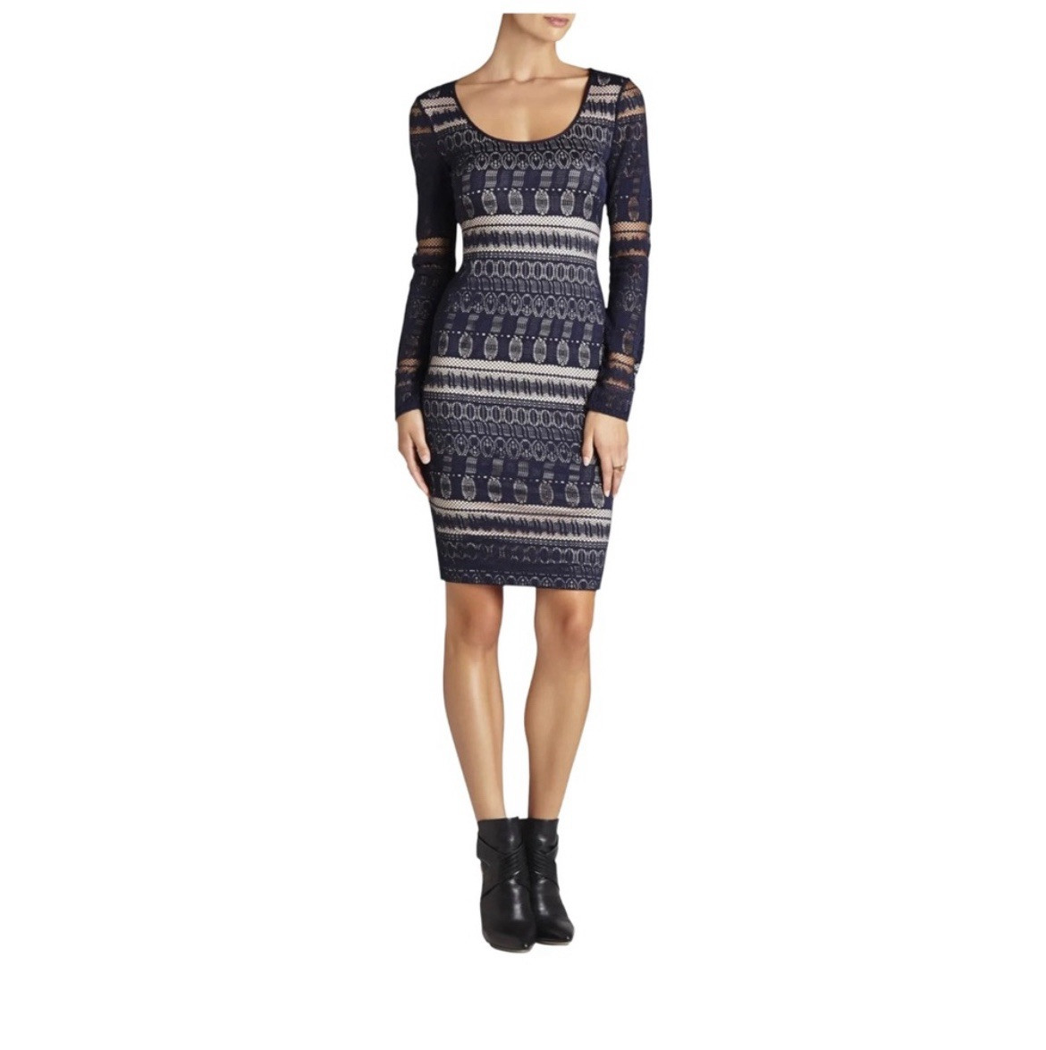 bcbg lace dress navy BCBGMaxAzria Cortney Gown UFO No More