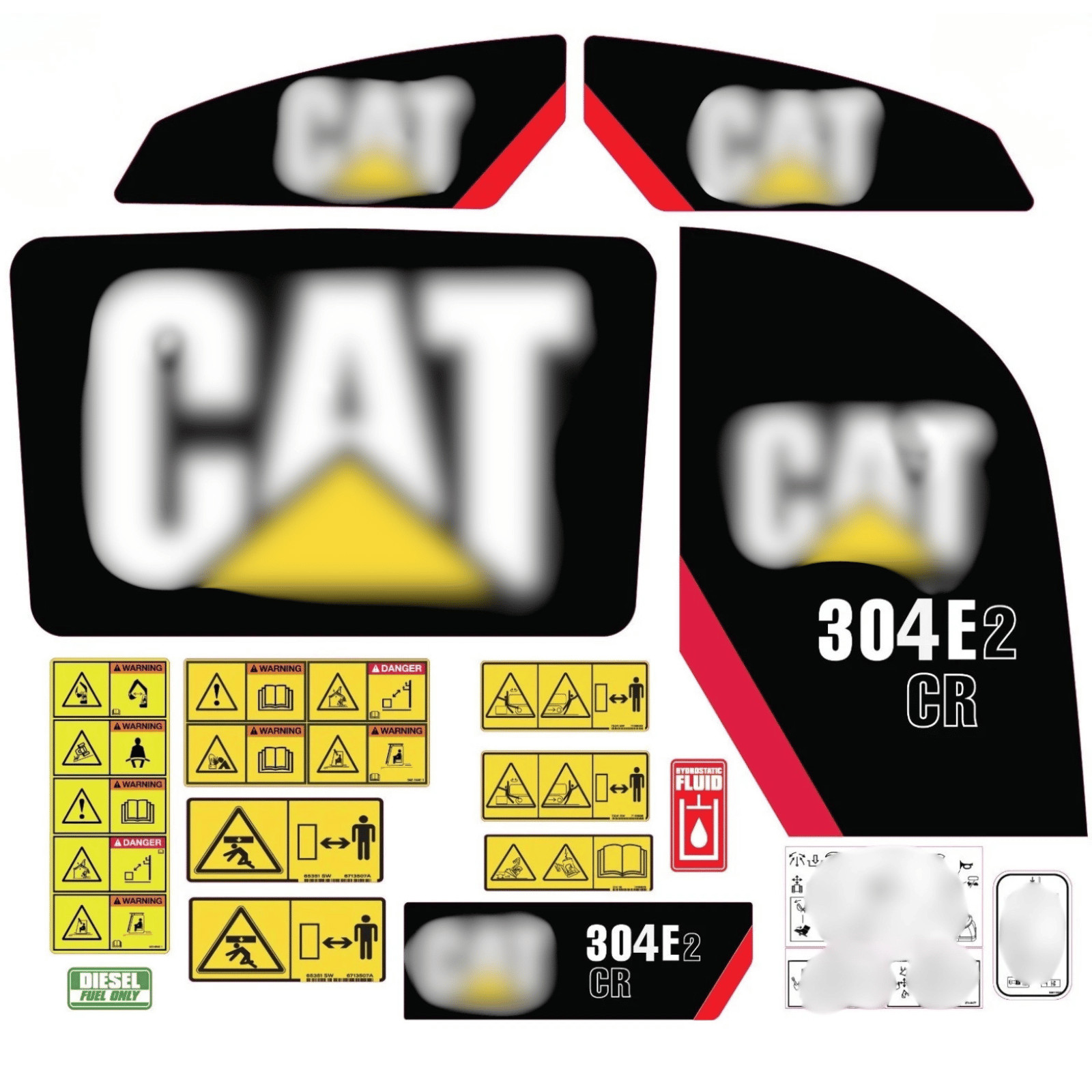 Compatible with 304E2 CR Decal Kit Mini Excavator Stickers - FREE SHIPPING