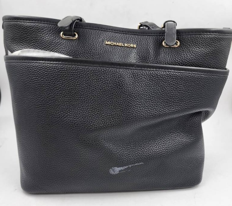 MICHAEL Michael Kors Winston Medium Pebbled Leather Tote Women's Black Top Zip View 2