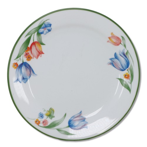 Plato de ensalada de vidrio Corelle Fresh Cut Tulipanes Corning 7 1/4" vintage 1998