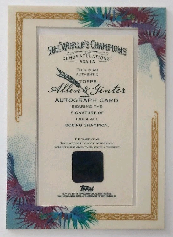 2007 Topps Allen & Ginter's Laila Ali Mini Framed Auto SSP 🥊🥊🥊🥊🥊 - Image 2 of 2