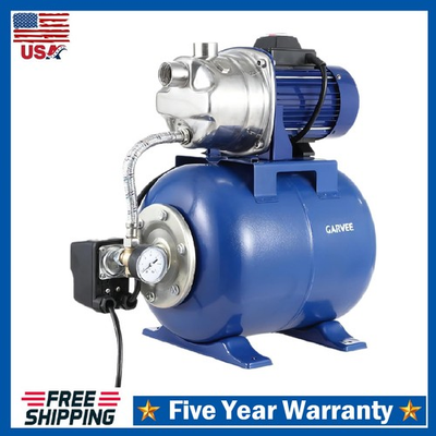 #ad 3 4HP Shallow Well Garden Pump with Pressure Tank Water Booster System Jet Pump $124.29