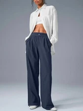 2025 Sports Yoga Pants Women High Waist Summer Casual Straight Leg Pants Comfort