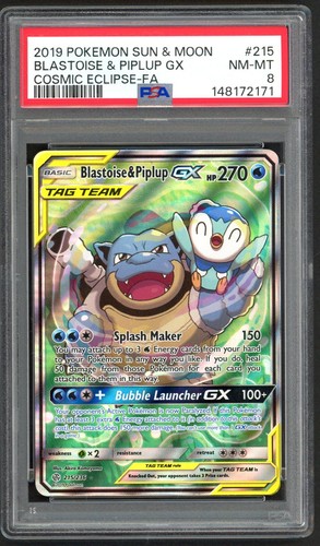 Blastoise & Piplup-GX graded PSA 8 for sale on eBay