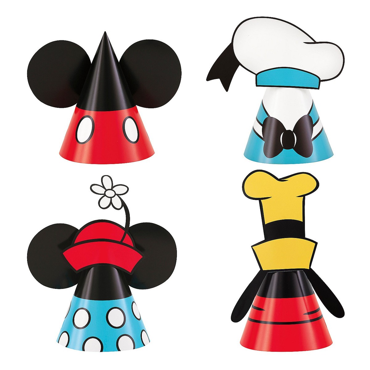 Mickey Mouse Cone Party Hats, Birthday, Party Supplies, Pieces