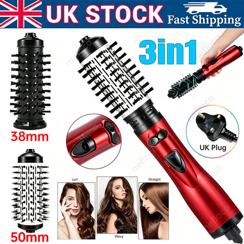 3In1 Hot Air Styler And Rotating Hair Dryer Hair Straightener Curler Brush Comb
